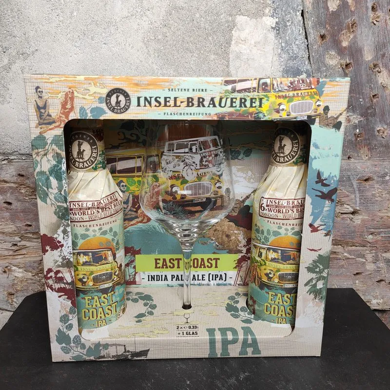 Geschenksbox Insel 2 x 33cl mit Glas, Deutschland